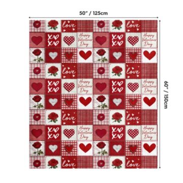 Cozy Valentine’s Day Throw Blanket (Plaid Hearts)