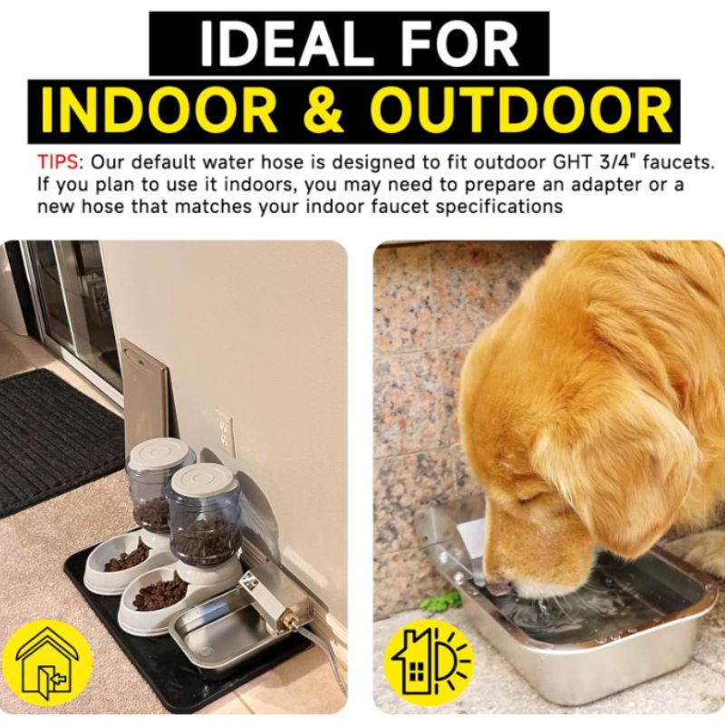 Automatic Outdoor Pet Water Dispenser – 3L Stainless Steel Auto-Fill Pet Water Bowl | Willow Haven Co Stainless steel pet water dispenser suitable for indoor and outdoor use