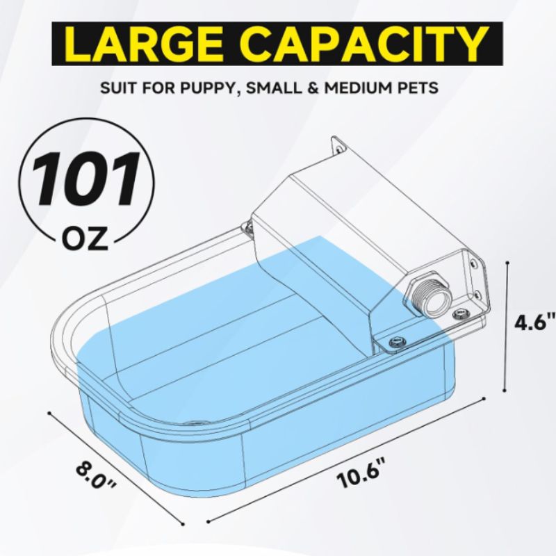 Automatic Outdoor Pet Water Dispenser – 3L Stainless Steel Auto-Fill Pet Water Bowl | Willow Haven Co Large capacity 3L pet water dispenser with wide bowl for small and medium pets
