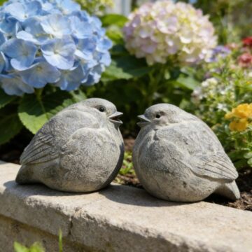 Decorative Bird Figurines – Set of 2 Vintage Gray Birds | Willow Haven Co