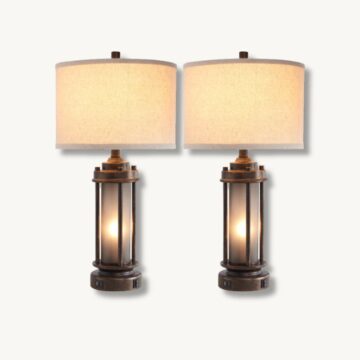 Rustic Lantern-Style Table Lamps