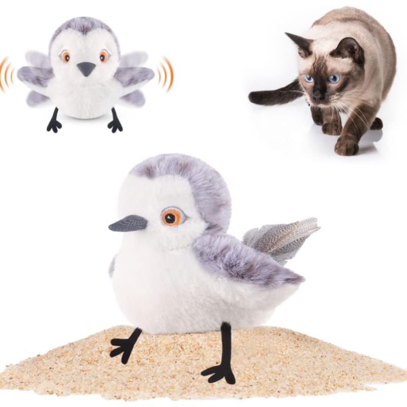 Interactive Cat Toy – Flapping Bird with Chirping Sound & Catnip | Willow Haven Co Interactive flapping bird cat toy with wings extended and plush design