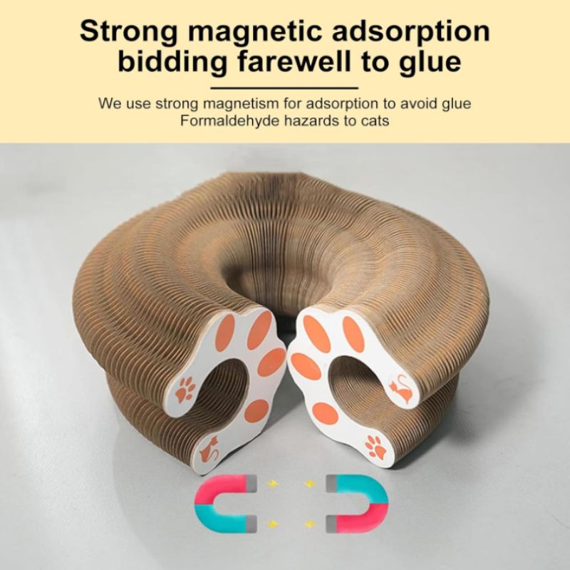 Magic Organ Interactive Cat Toy – Foldable Accordion Scratch Toy with Rolling Ball | Willow Haven Co Foldable cat scratch toy with strong magnetic connections and glue-free design