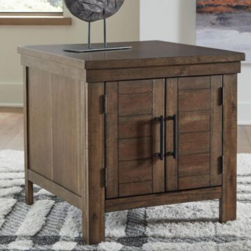 Rustic Farmhouse End Table with Storage