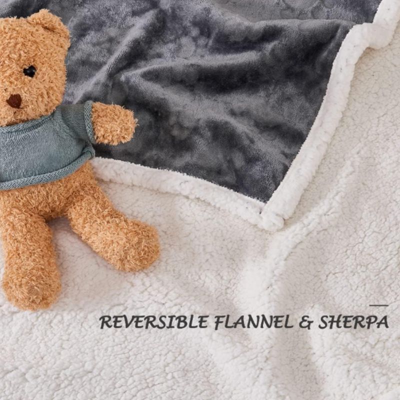 Waterproof Sherpa Cat Blanket – Washable Plush Pet Throw for Beds, Couches & Travel | Willow Haven Co Reversible flannel and sherpa waterproof cat blanket fabric detail