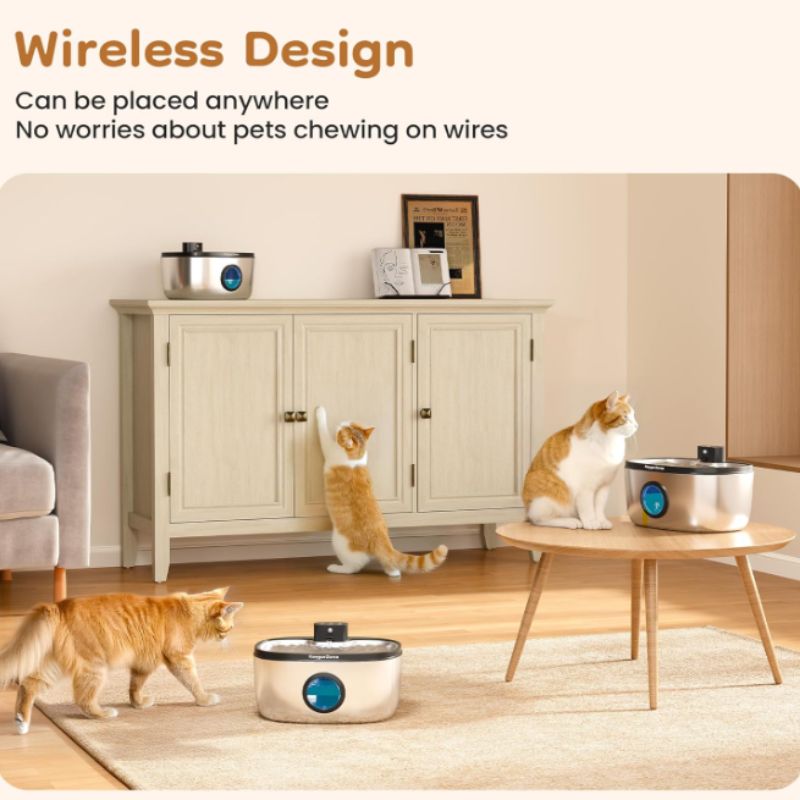 Wireless Stainless Steel Pet Water Fountain (5L) – Battery Operated, Ultra-Quiet Indoor Water Dispenser for Cats & Small Dogs | Willow Haven Co Wireless Stainless Steel Pet Water Fountain (5L) – Battery Operated, Ultra-Quiet Indoor Water Dispenser for Cats & Small Dogs - Image 8