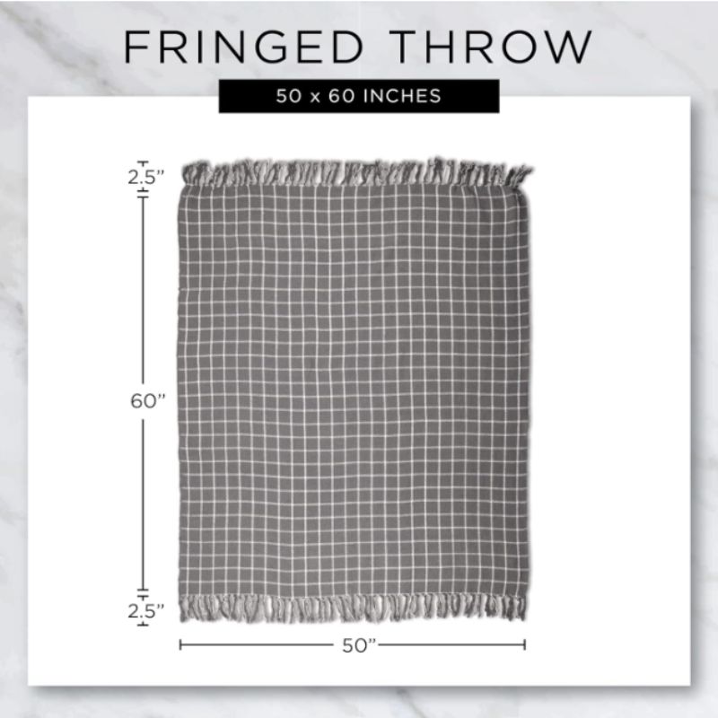 Cotton Basket Weave Throw Blanket with Fringe – 50x60 Neutral Cozy Throw | Willow Haven Co cotton basket weave fringed throw blanket size 50 by 60 inches