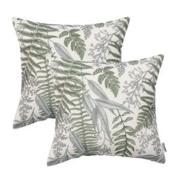 botanical fern outdoor throw pillows set of two with inserts