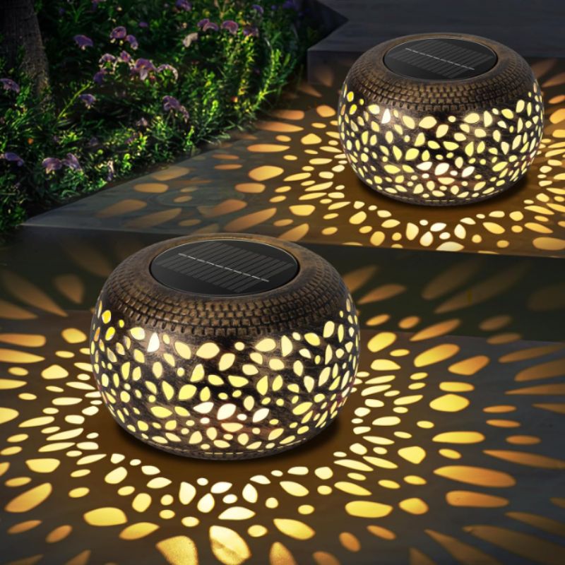 Solar Outdoor Lanterns – Bronze Metal Tabletop Patio Lights (2 Pack) | Willow Haven Co solar outdoor lanterns bronze metal patio lights