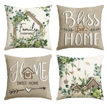 spring farmhouse eucalyptus pillow covers set of 4