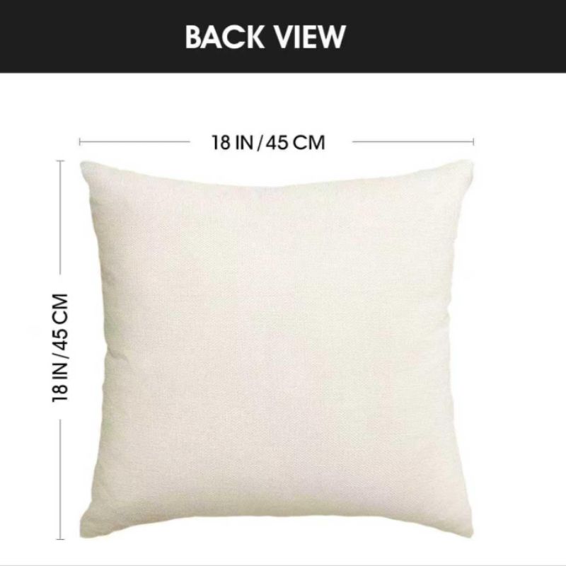 Spring Floral Eucalyptus Pillow Covers – Set of 4 Farmhouse Throw Pillow Covers 18"x18" | Willow Haven Co 18x18 square farmhouse pillow cover back view