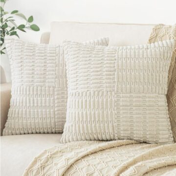 cream textured corduroy pillow covers set of 2 neutral throw pillows for cozy living room