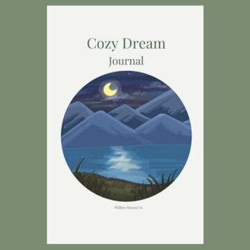 Cozy Dream Journal featuring a moonlit watercolor night sky design for recording dreams, reflections, and nighttime thoughts.
