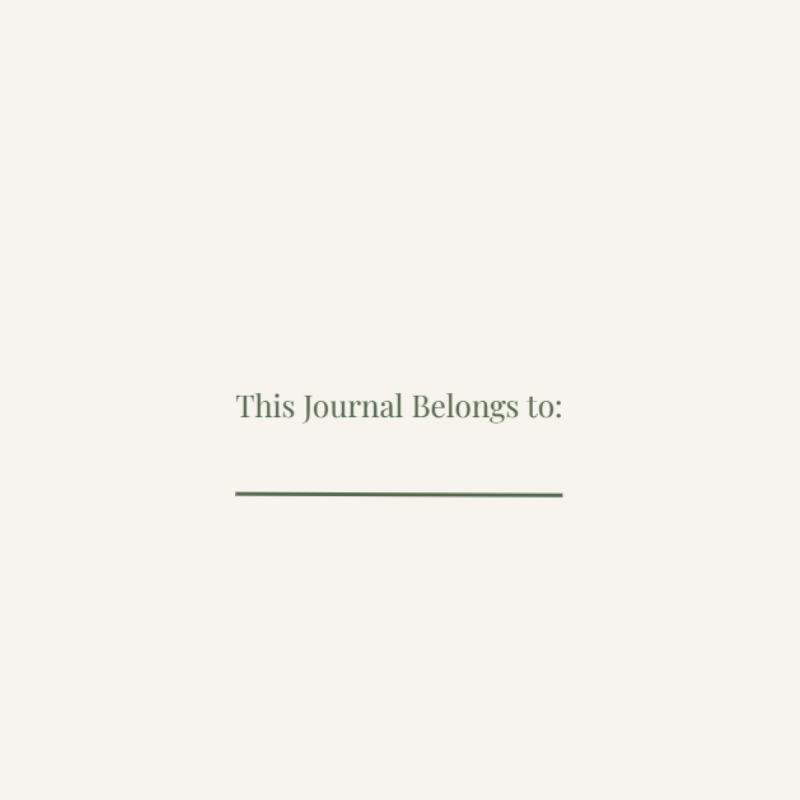 Cozy Thoughts Journal: A Cozy Space for Reflection and Slow Living | Willow Haven Co Cozy Thoughts Journal ownership page with personalized name space