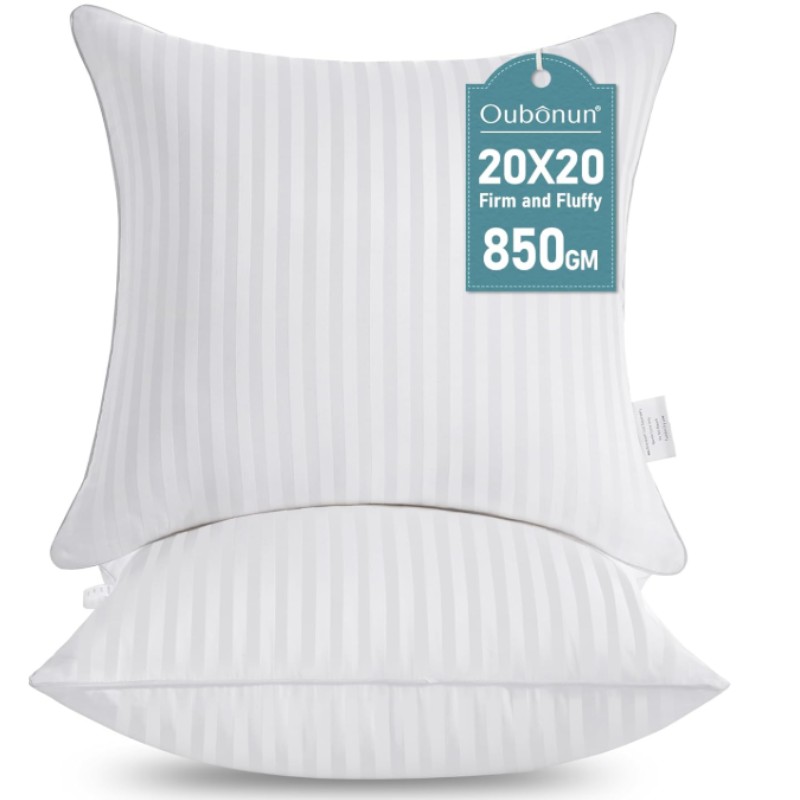 Firm and Fluffy 20 x 20 Throw Pillow Inserts (Set of 2) | Willow Haven Co Firm and fluffy 20x20 white throw pillow inserts set of 2