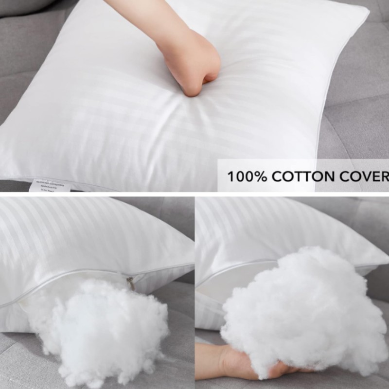Firm and Fluffy 20 x 20 Throw Pillow Inserts (Set of 2) | Willow Haven Co 20x20 throw pillow insert with soft cotton cover and plush filling