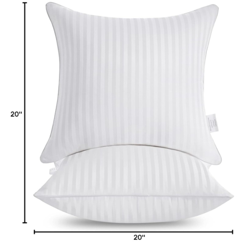 Firm and Fluffy 20 x 20 Throw Pillow Inserts (Set of 2) | Willow Haven Co 20x20 throw pillow insert dimensions for decorative pillow covers