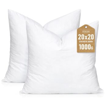 Soft and fluffy 20x20 white throw pillow inserts set of 2