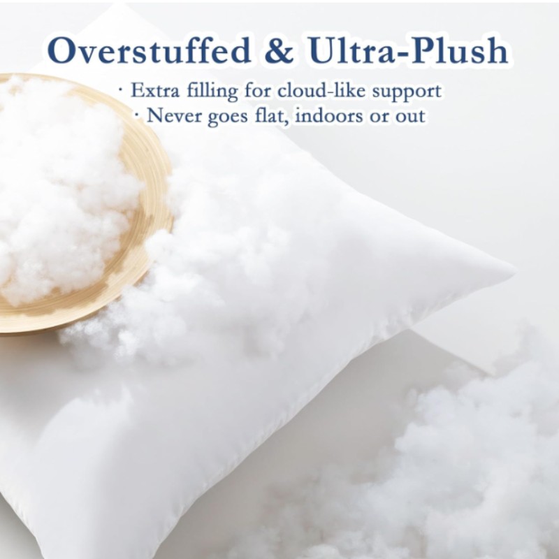 Waterproof 20 x 20 Outdoor Pillow Inserts (Set of 2) | Willow Haven Co Ultra plush outdoor pillow inserts with soft filling