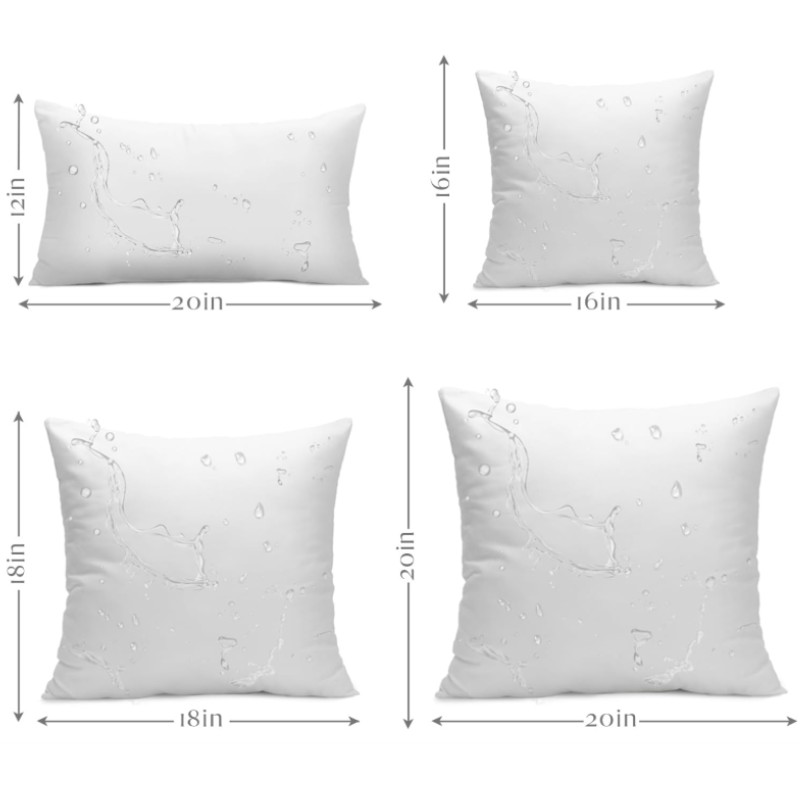 Waterproof Outdoor 12 x 20 Lumbar Pillow Inserts (Set of 2) | Willow Haven Co 12x20 waterproof lumbar pillow insert size chart