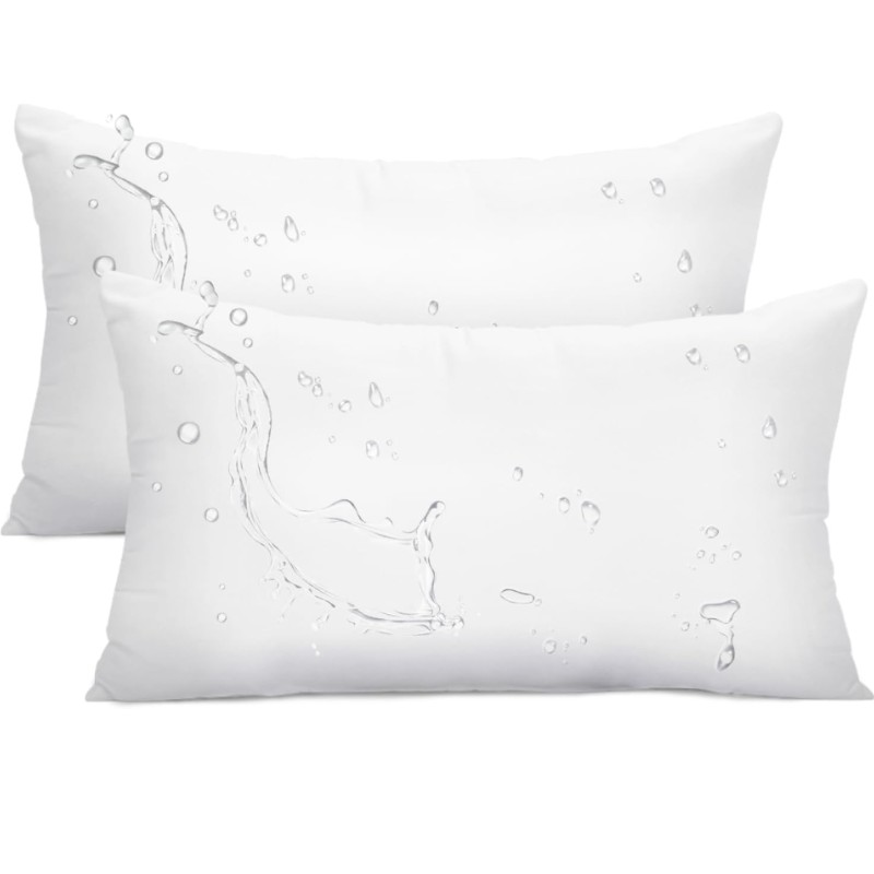 Waterproof Outdoor 12 x 20 Lumbar Pillow Inserts (Set of 2) | Willow Haven Co waterproof outdoor lumbar pillow inserts set of 2