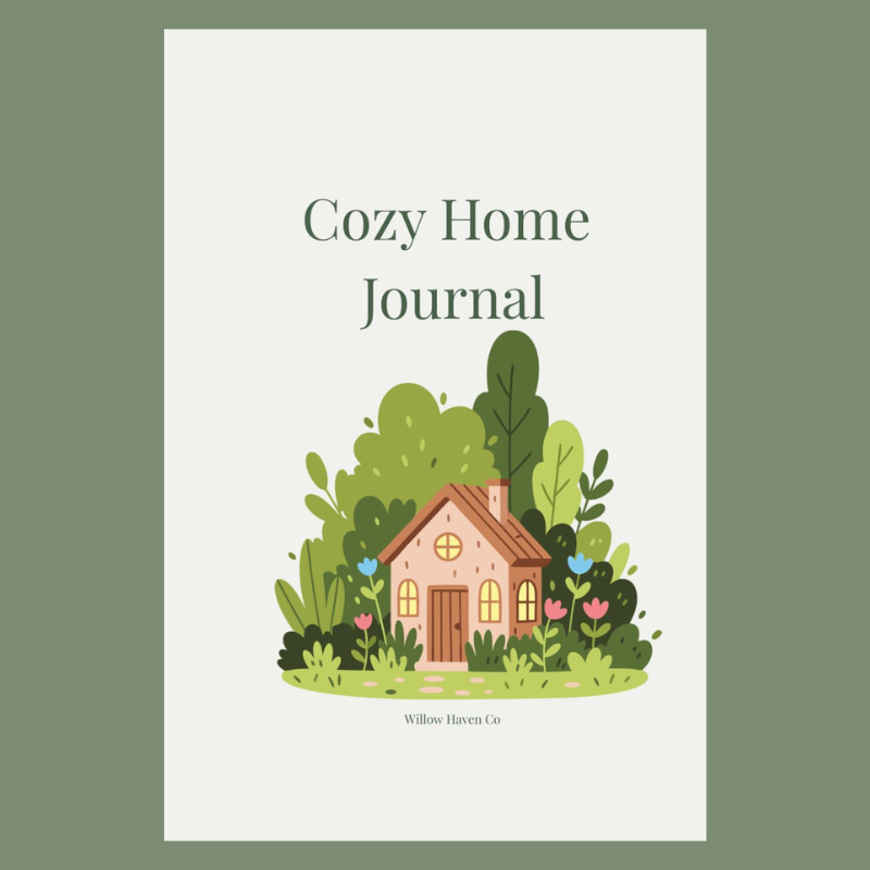 Cozy Home Journal: Home Projects, Decorating Ideas, and Reflections | Willow Haven Co Cozy Home Journal cover featuring cottage home artwork