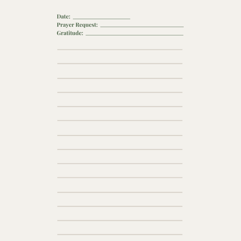 Cozy Prayer Journal: Guided Prayer and Gratitude Reflections | Willow Haven Co Prayer journal page with guided prompts and writing space
