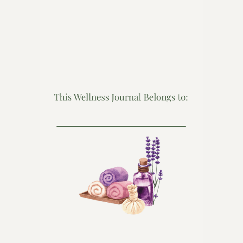 Cozy Wellness Journal: Daily Self-Care, Wellness, and Reflection | Willow Haven Co Wellness journal ownership page with personalized name space and artwork